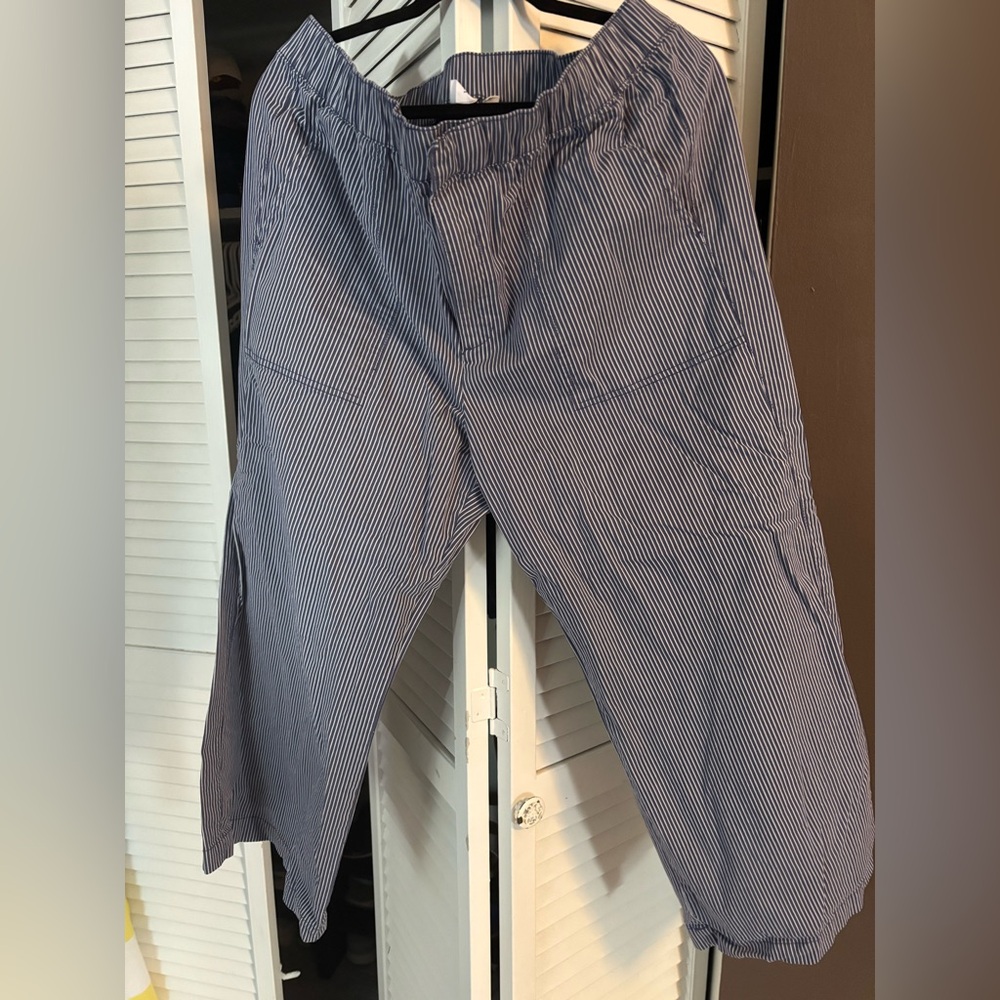 GAP Navy Striped Wide Leg Pants